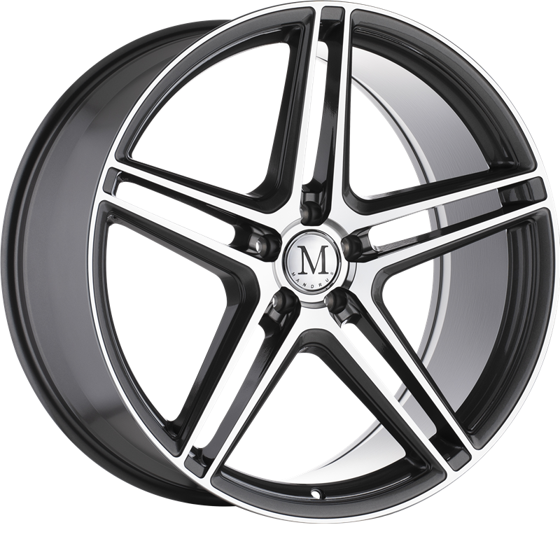 Mandrus 20x10 Bremen Gloss Gunmetal w/ Mirror Cut Face +25mm