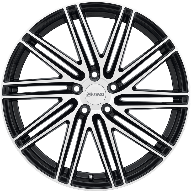 Petrol 18x8 P1C Gloss Black w/ Machined Face +40mm