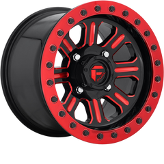 Fuel UTV 15x7 D911 Hardline Beadlock Gloss Black w/ Candy Red +38mm