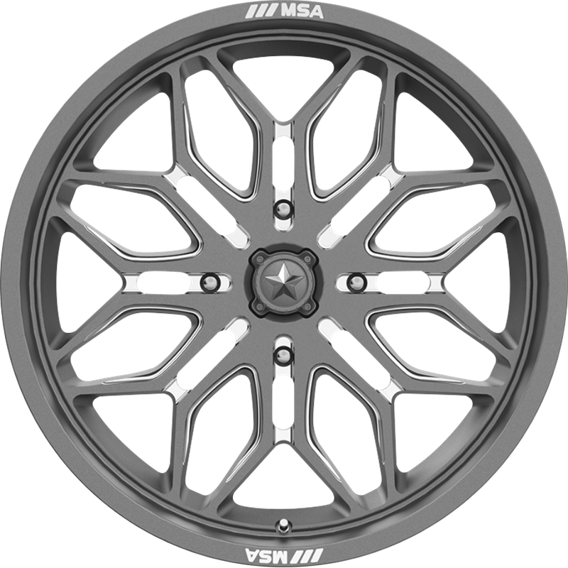 MSA Offroad Wheels 20x7 M47 Sniper Gunmetal Milled +10mm