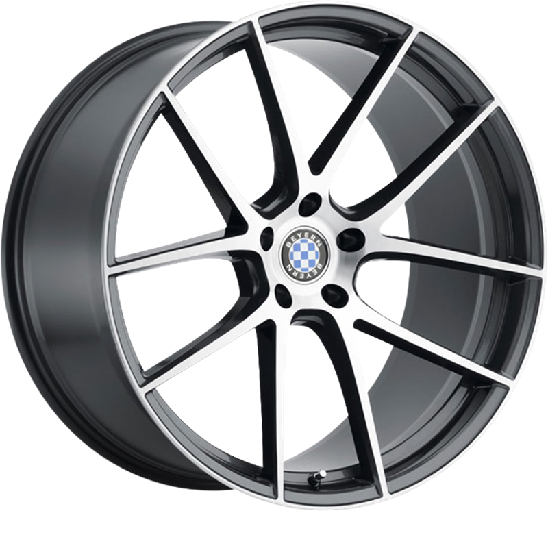 Beyern 17x9 Ritz Gloss Gunmetal w/ Brushed Face +20mm