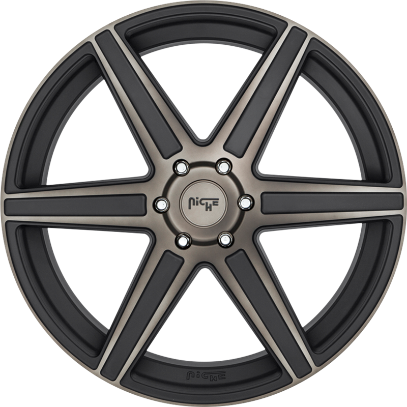 Niche 20x10.5 M236 Carina Matte Black Machined w/ Double Dark Tint +40mm