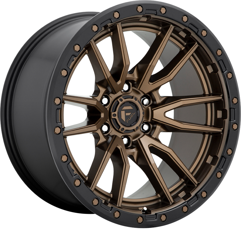 Fuel 16x8 D681 Rebel Matte Bronze w/ Black Bead Ring +1mm