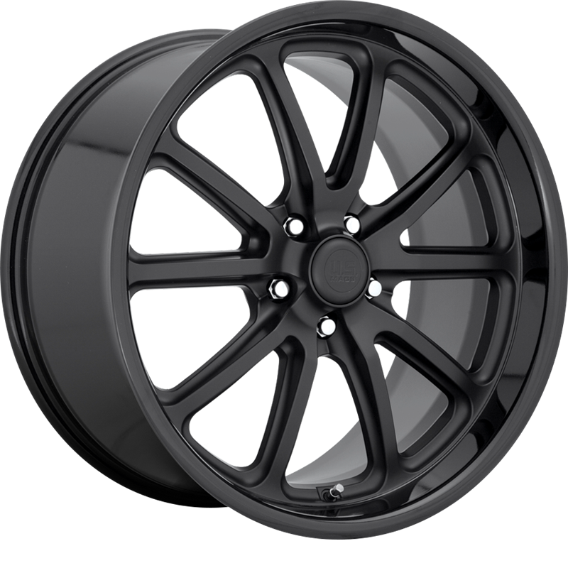 US Mags 18x8 U123 Rambler Matte Black w/ Gloss Black Lip +1mm