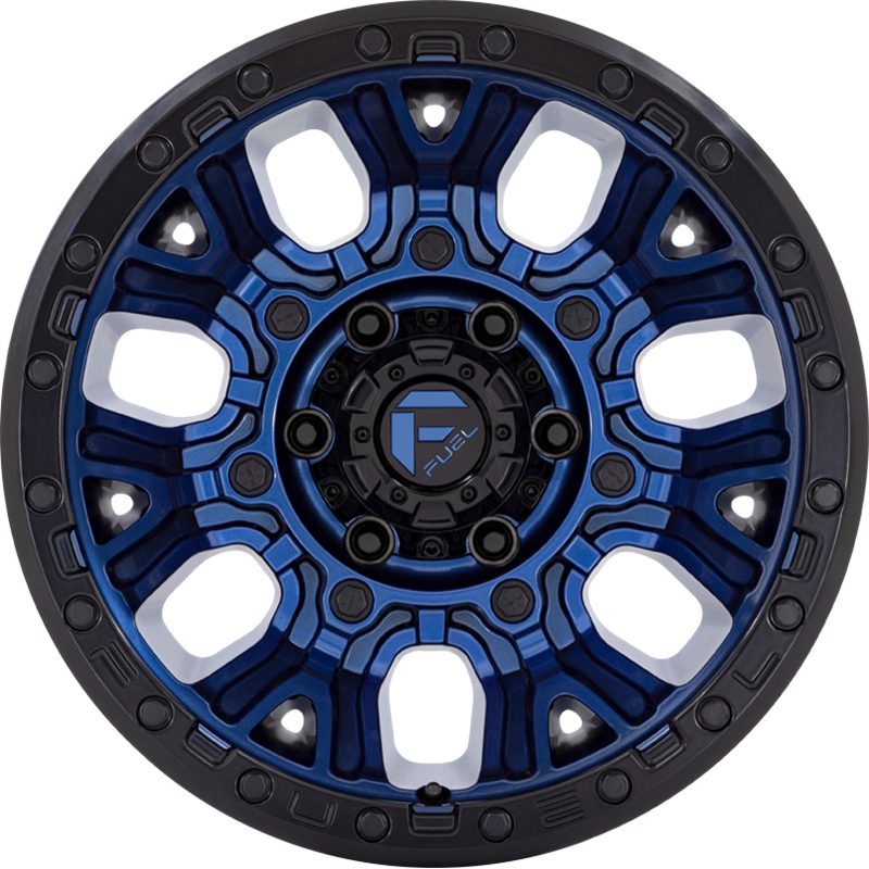 Fuel 17x9 D827 Traction Dark Blue w/ Black Ring +1mm