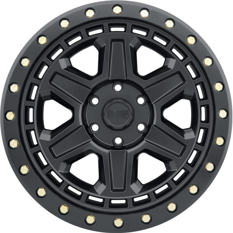 Black Rhino 17x9 Reno Matte Black w/ Brass Bolts -18mm