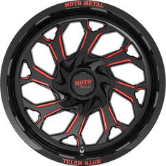 Moto Metal 20x10 MO999 Gloss Black Milled w/ Red Tint -18mm