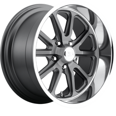 US Mags 20x10 U111 Rambler Textured Gray w/ Diamond Cut Lip +40mm