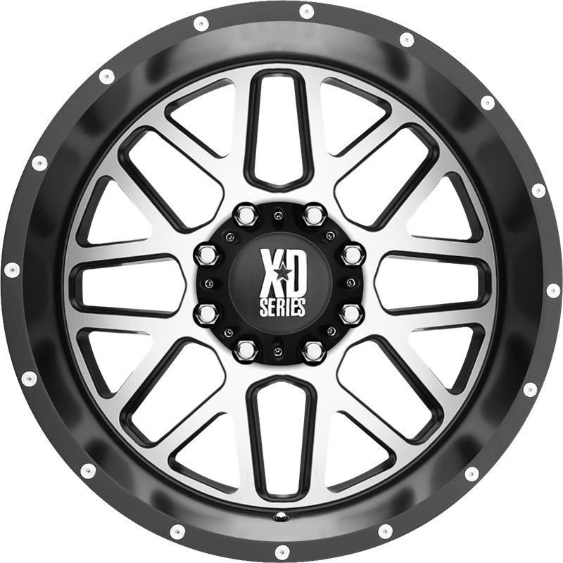 XD 18x9 XD820 Grenade Satin Black w/ Machined Face -12mm