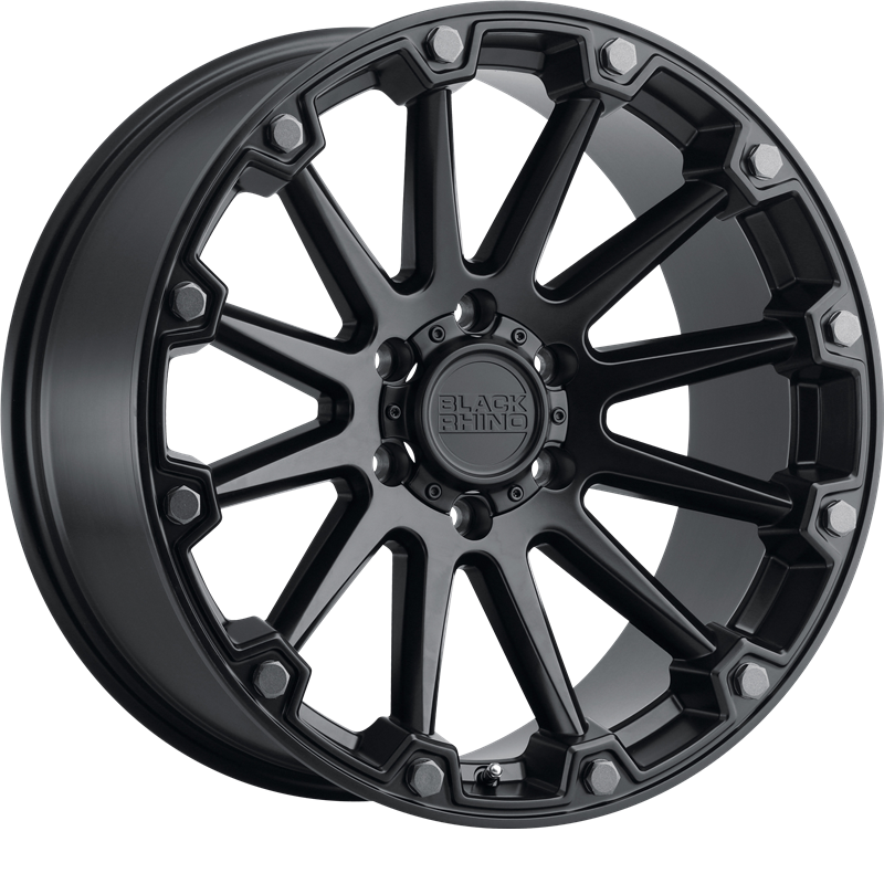 Black Rhino 18x9 Pinnacle Semi Gloss Black w/ Gunmetal Bolts +2mm