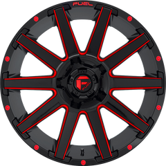 Fuel 20x10 D643 Contra Gloss Black w/ Candy Red -18mm