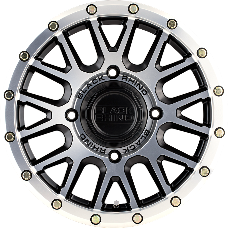 Black Rhino Powersports 15x7 La Paz UTV Semi Gloss Black w/ Machined Face +51mm