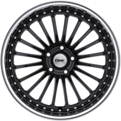 TSW 18x9.5 Silverstone Gloss Black w/ Mirror Cut Lip +40mm