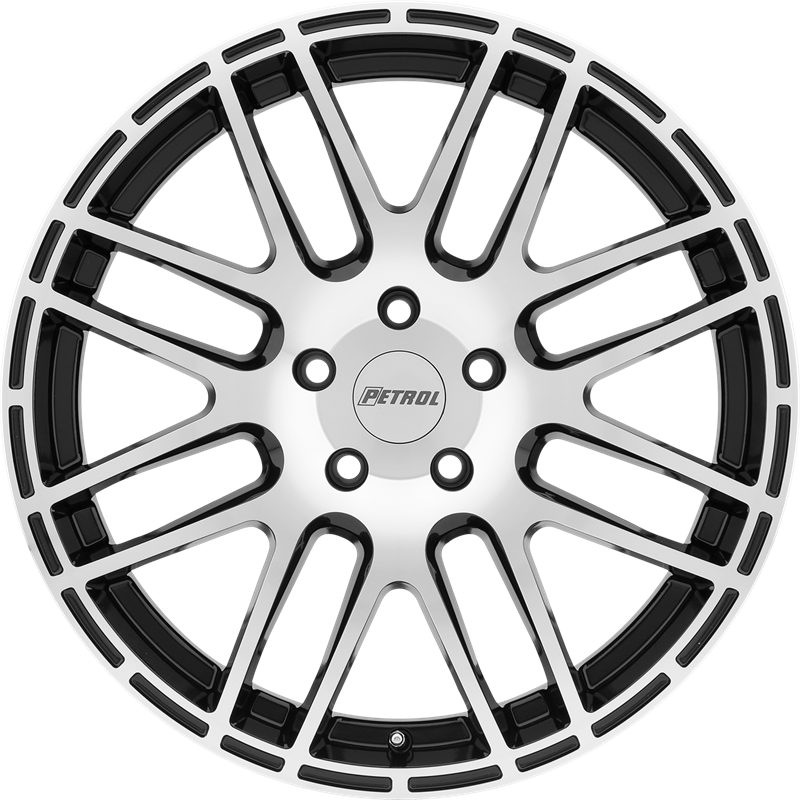 Petrol 17x7.5 P6A Gloss Black w/ Machine Cut Face +40mm