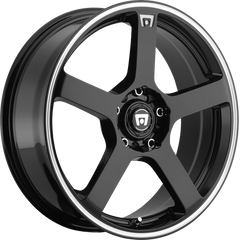 Motegi Racing 17x7 MR116 FS5 Gloss Black w/ Machined Flange +40mm