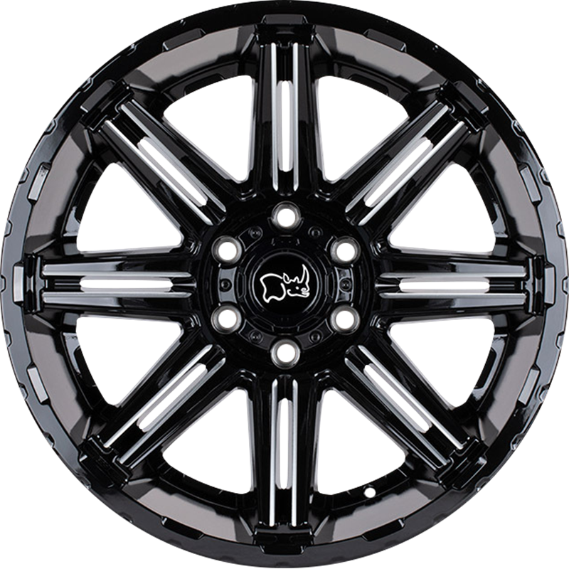 Black Rhino 20x12 Rampage Gloss Black w/ Mirror Cut Face -44mm