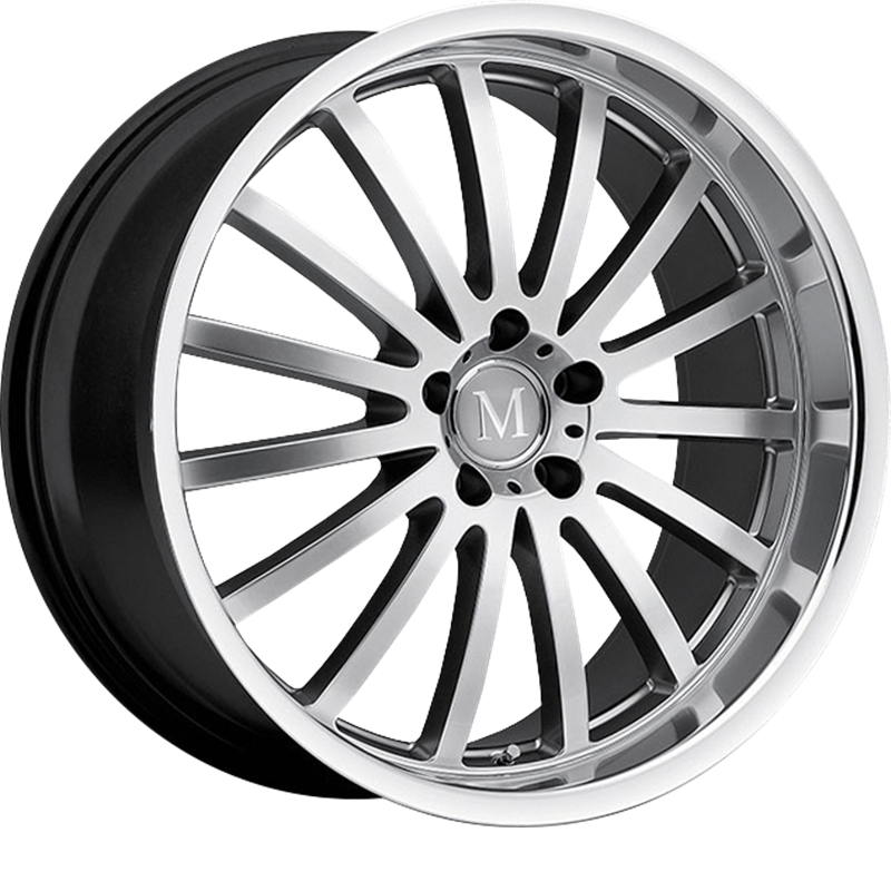 Mandrus 19x9.5 Millenium Hyper Silver w/ Mirror Cut Lip +25mm