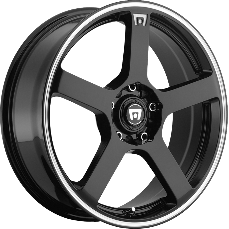 Motegi Racing 18x8 MR116 FS5 Gloss Black w/ Machined Flange +45mm