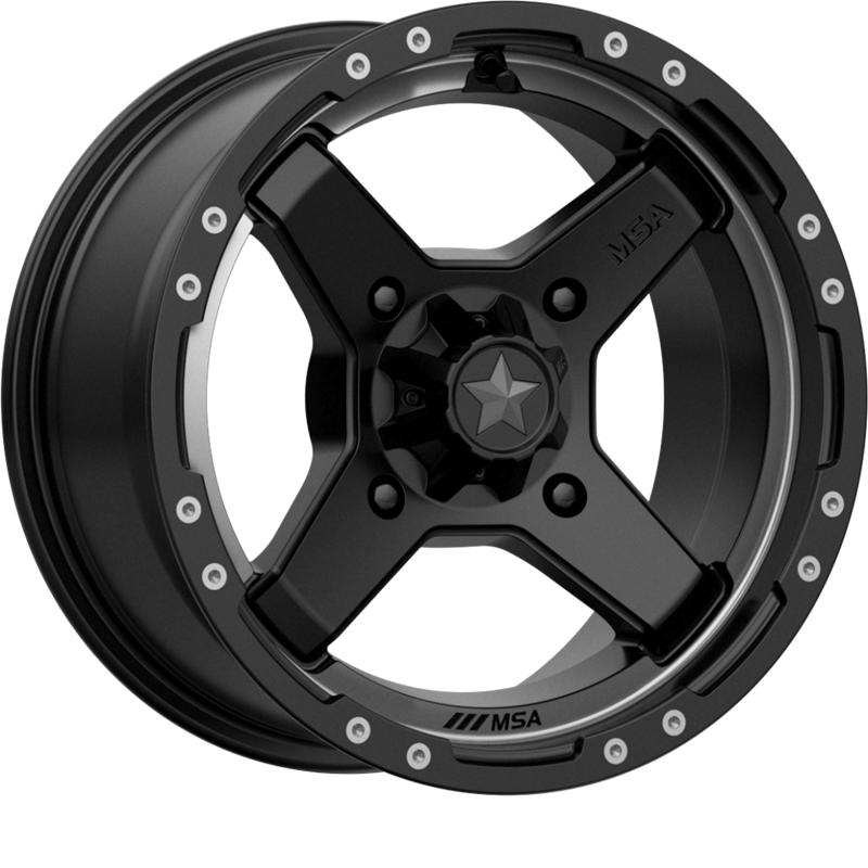 MSA Offroad Wheels 15x7 M39 Cross Satin Black w/ Titanium Tint +10mm