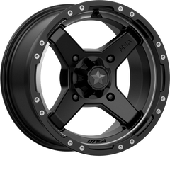 MSA Offroad Wheels 15x7 M39 Cross Satin Black w/ Titanium Tint +10mm