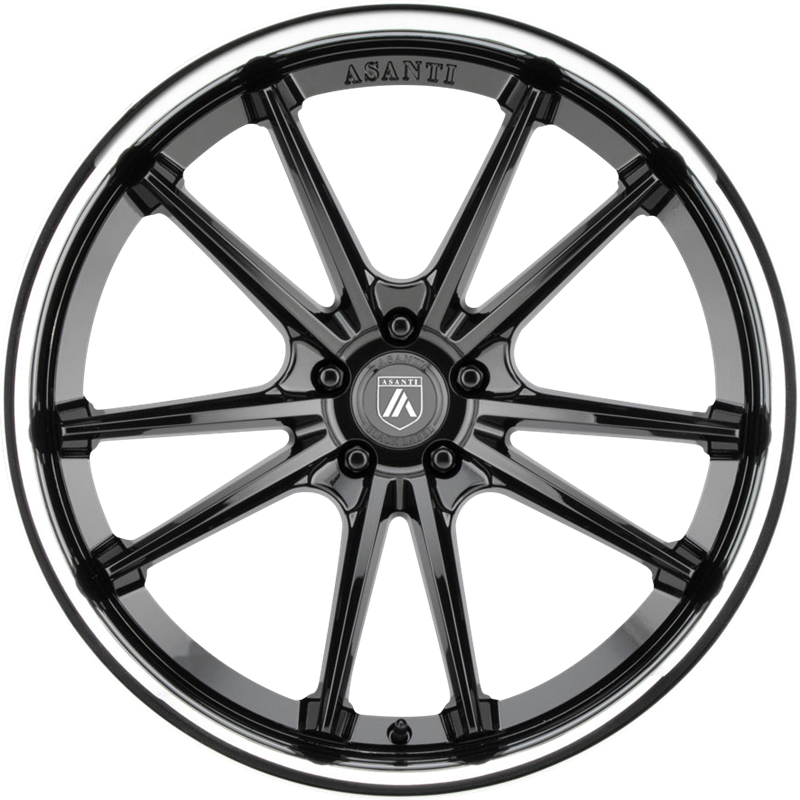 Asanti 20x9 ABL-23 Sigma Gloss Black w/ Chrome Lip +25mm