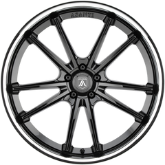 Asanti 20x9 ABL-23 Sigma Gloss Black w/ Chrome Lip +25mm