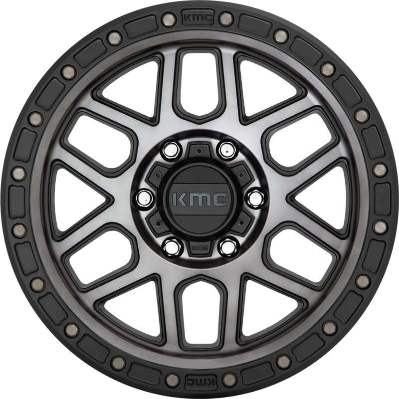 KMC 17x9 KM544 Mesa Satin Black w/ Gray Tint +18mm