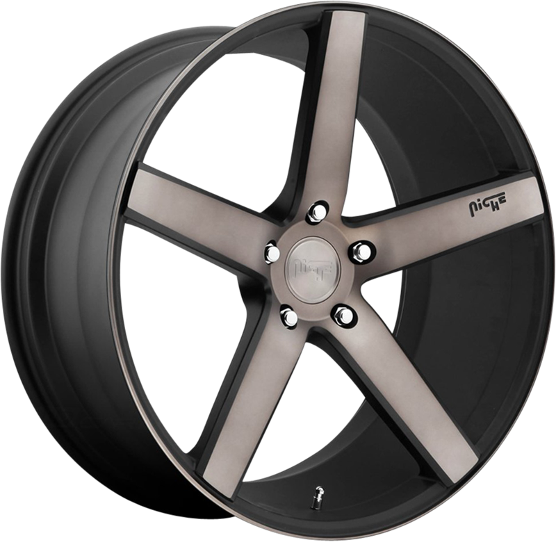 Niche 20x8.5 M134 Milan Matte Black Machined w/ Double Dark Tint +40mm