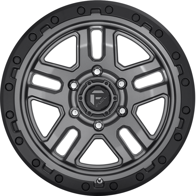 Fuel 18x9 D701 Ammo Matte Gunmetal w/ Black Bead Ring +20mm