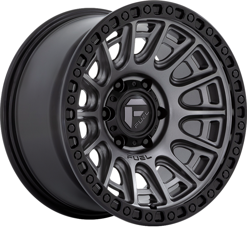 Fuel 17x8.5 D835 Cycle Matte Gunmetal w/ Black Bead Ring +30mm