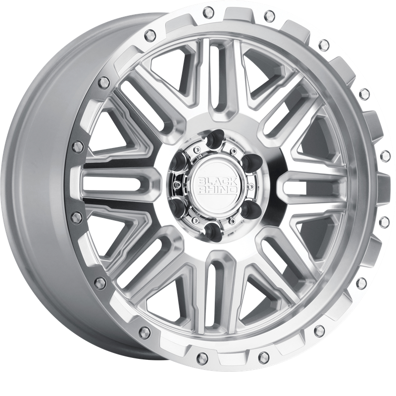 Black Rhino 17x9 Alamo Silver w/ Mirror Face and Stainless Bolts +12mm