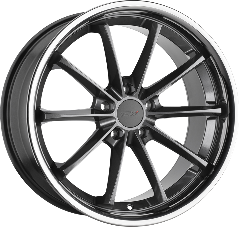 TSW 20x10 Sweep Gloss Gunmetal w/ Stainless Lip +25mm