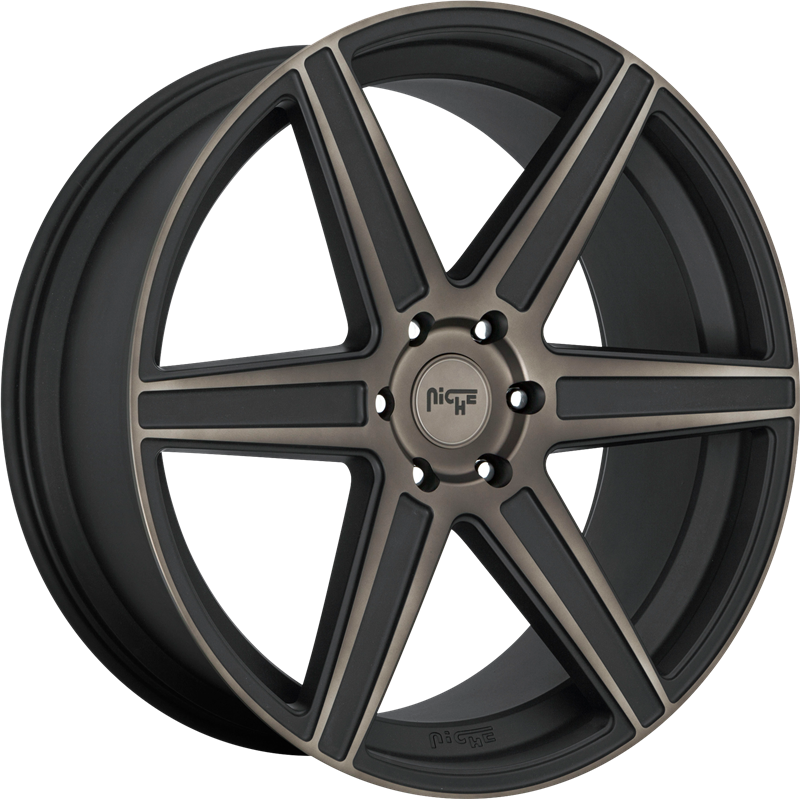 Niche 20x9 M236 Carina Matte Black Machined w/ Double Dark Tint +27mm