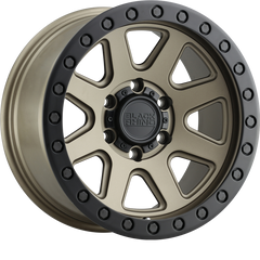 Black Rhino 18x9 Baker Matte Bronze w/ Black Lip Edge and Black Bolts +12mm