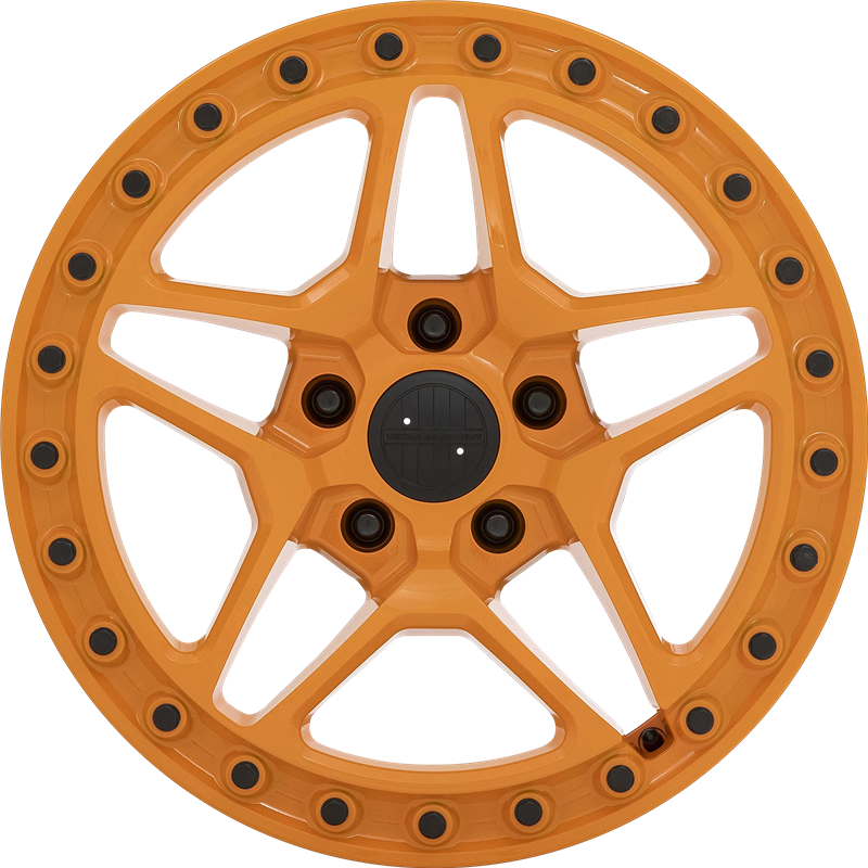 Victor Equipment 17x8 Berg Gloss Orange w/ Black Bolts +20mm