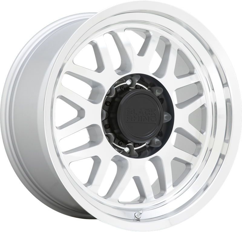 Black Rhino 20x9.5 Delta Gloss Silver w/ Mirror Face and Lip -18mm