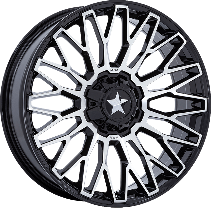 MSA Offroad Wheels 14x7 M50 Clubber Gloss Black Machined +10mm