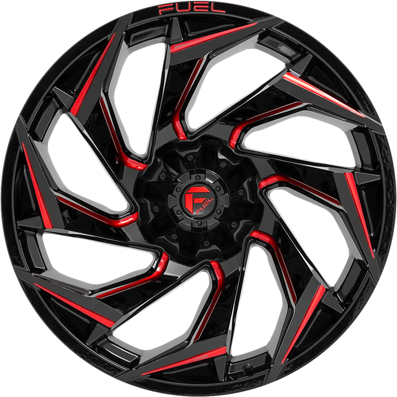 Fuel 20x9 D755 Reaction Gloss Black Milled w/ Red Tint +20mm