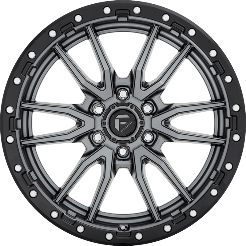 Fuel 20x10 D680 Rebel Matte Gunmetal w/ Black Bead Ring -18mm