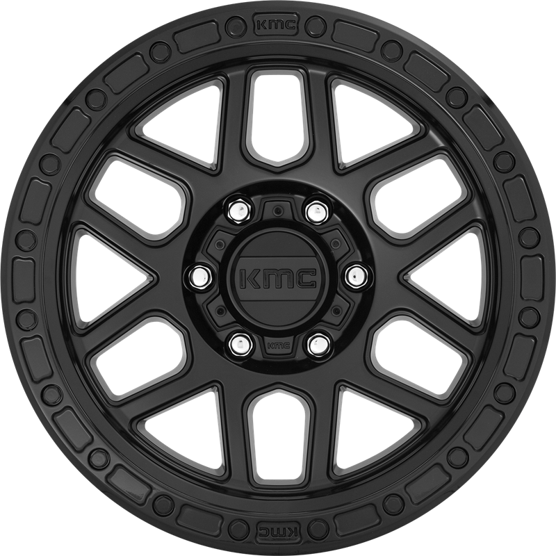 KMC 18x9 KM544 Mesa Satin Black w/ Gloss Black Lip +18mm