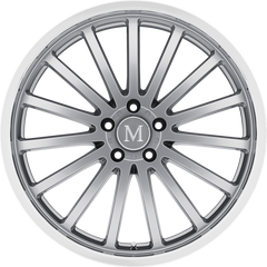 Mandrus 19x9.5 Millenium Hyper Silver w/ Mirror Cut Lip +25mm