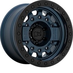 Black Rhino 17x8.5 Avenger Beadlock Navy Blue w/ Black Hardware -30mm