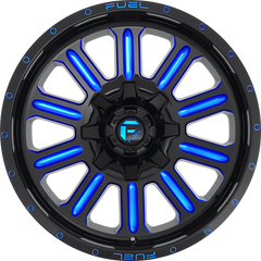 Fuel 18x9 D646 Hardline Gloss Black w/ Candy Blue -12mm