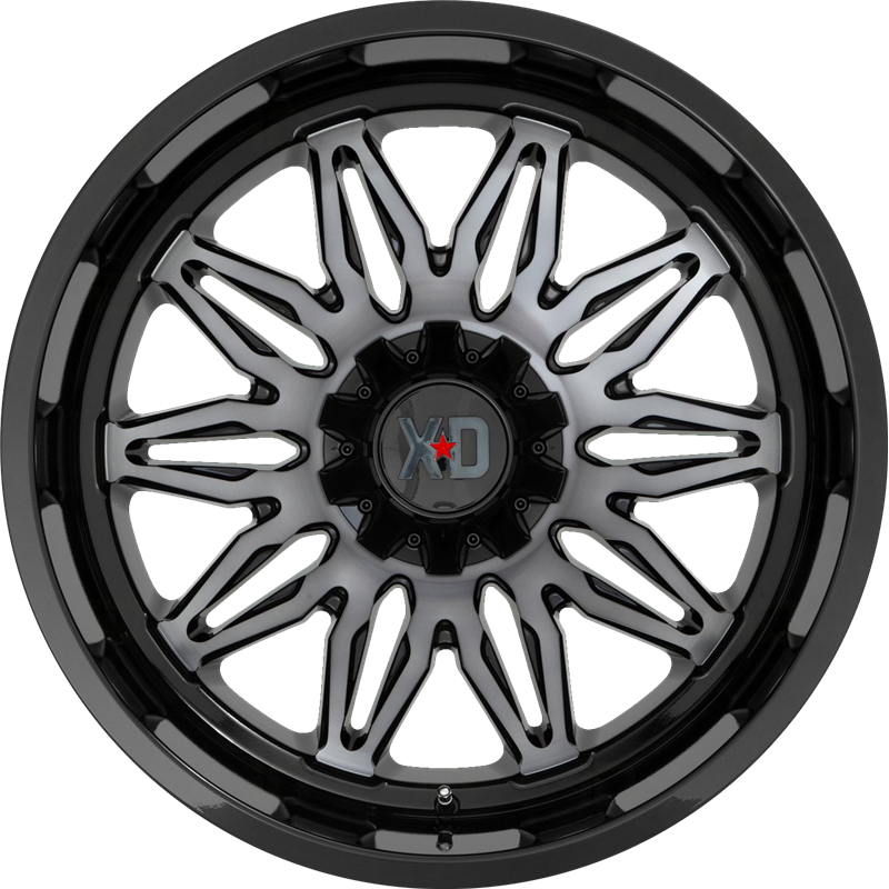 XD 20x10 XD859 Gunner Gloss Black Machined w/ Gray Tint -18mm