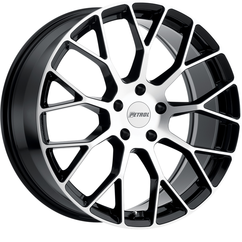 Petrol 19x8 P2B Gloss Black w/ Machined Face +32mm