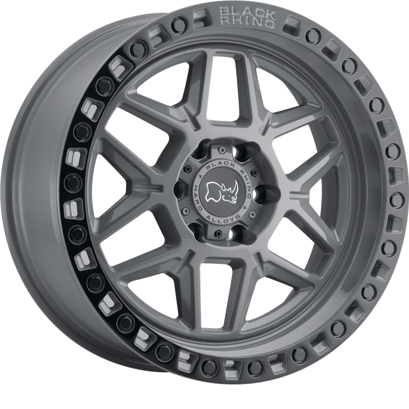 Black Rhino 20x9 Kelso Battleship Gray w/ Black Lip Edge and Black Bolts +12mm