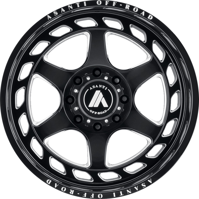 Asanti 20x12 AB816 Anvil Gloss Black Milled -44mm