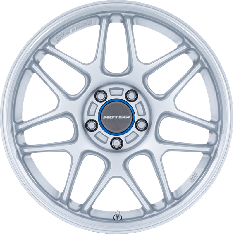 Motegi Racing 18x9.5 MR158 Tsubaki Hyper Silver w/ Machined Lip +25mm