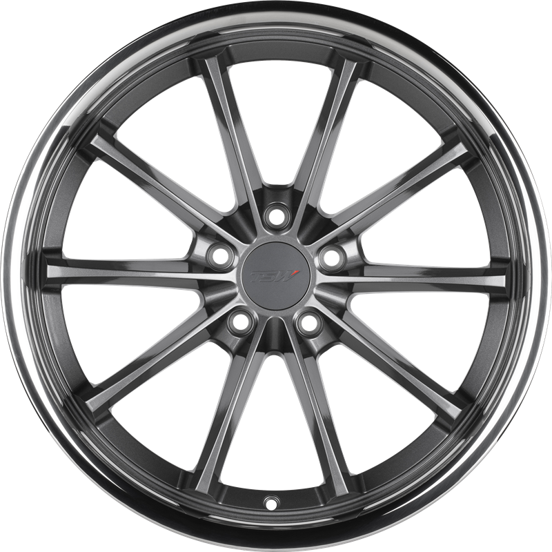 TSW 18x9.5 Sweep Gloss Gunmetal w/ Stainless Lip +40mm