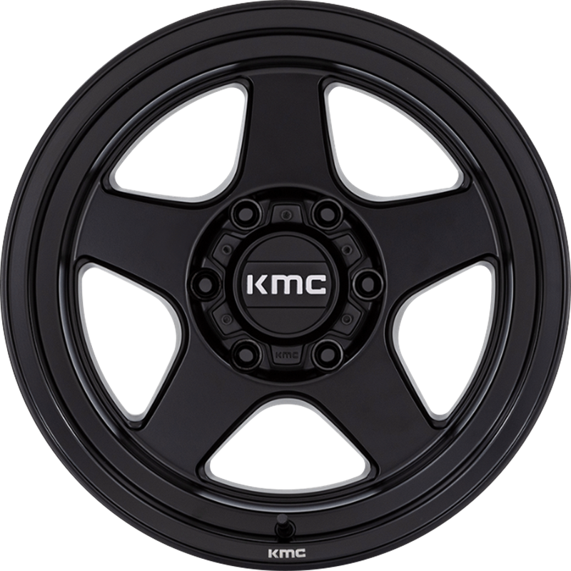 KMC 17x8.5 KM728 Lobo Matte Black +18mm